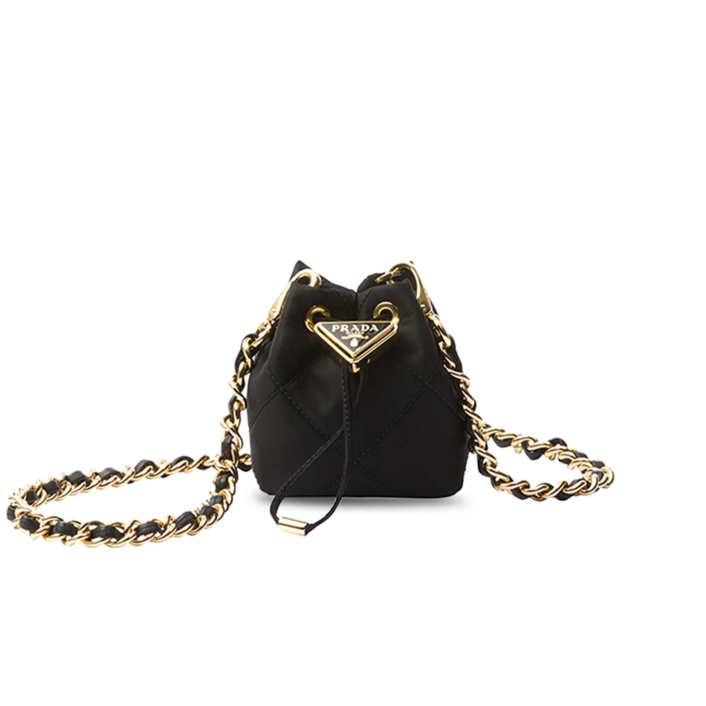 Pra*a re-nylon drawstring bucket bag 1nr016 (10*9*6cm)